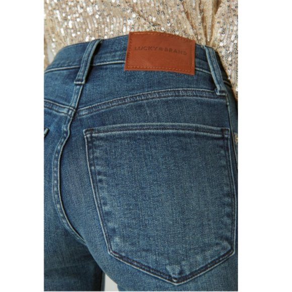 Lucky Brand High Rise Women's Dark Wash Flare Jeans 2 Way Stretch Sz 10 NWT - Picture 4 of 7